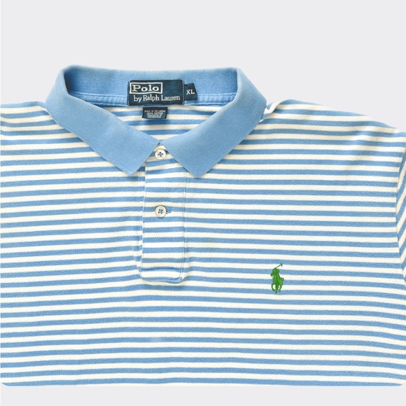Polo by Ralph Lauren Baby Blue Stripe Polo Shirt - Picture 4 of 4